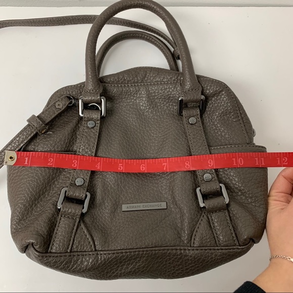 A\X Armani Exchange Gray faux leather satchel bag - Picture 7 of 11